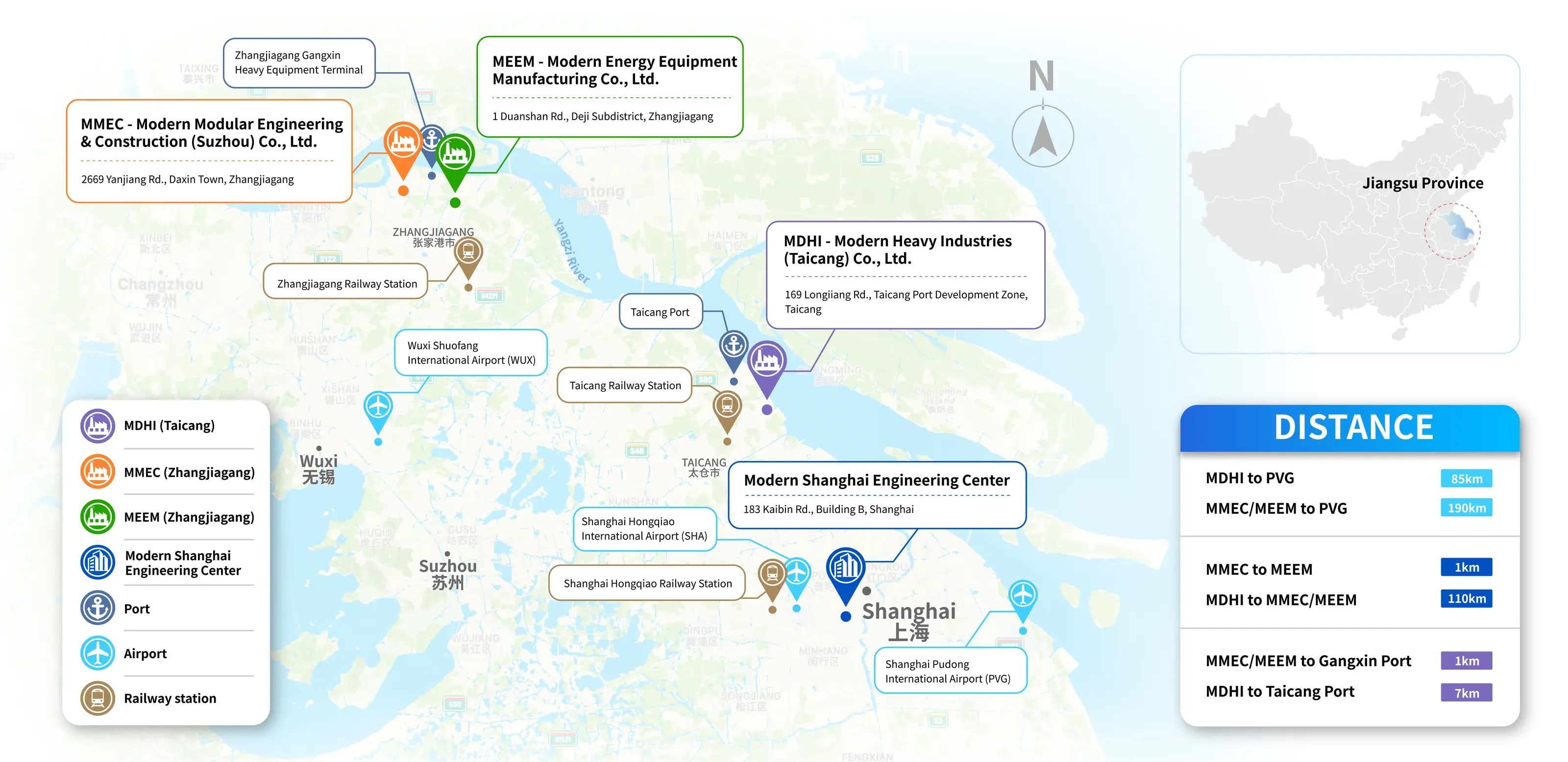 Modern Group Four Strategic Sites & Nearby Transport Hubs Map